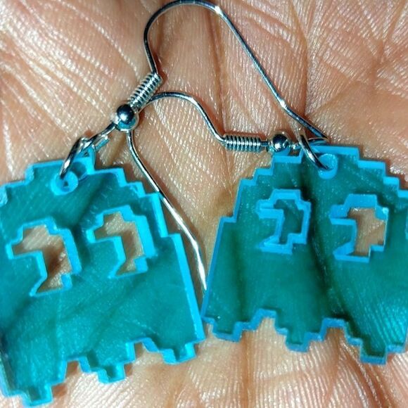 Blue Retro cartoon earrings - Picture 4 of 6
